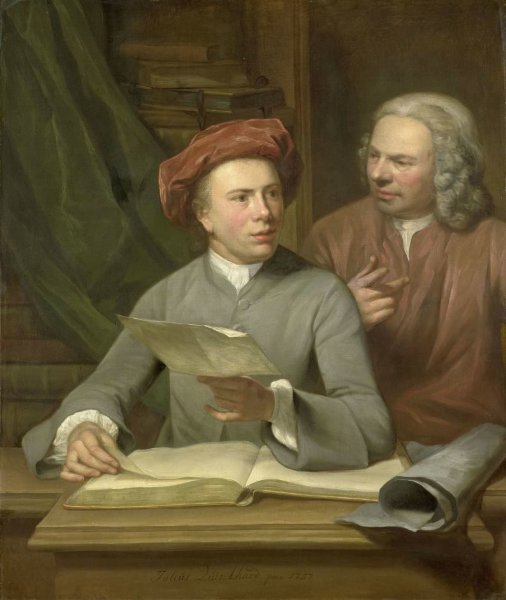 Julius Henricus Quinkhard, Self Portrait. Standing beside the Artist is his Father and Teacher Jan Maurits Quinkhard (1688-1772)