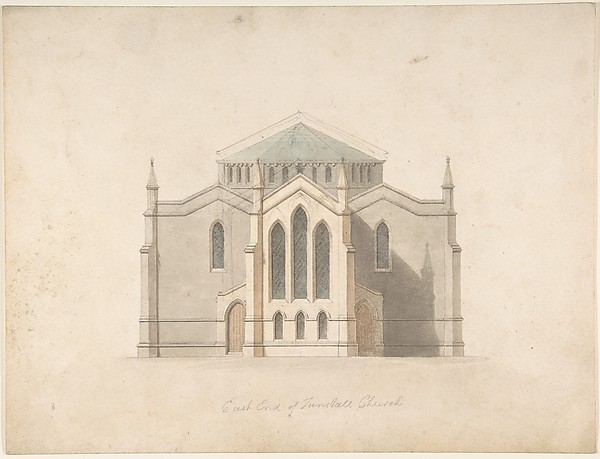 Anonymous, British, 19th century, East End of Tunstall Church (recto and verso)