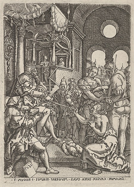 Heinrich Aldegrever, Reverse Copy of The Judgment of Solomon