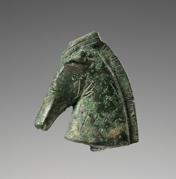 Unknown, Fragmentary Horse's Head from a Statuette or Attachment