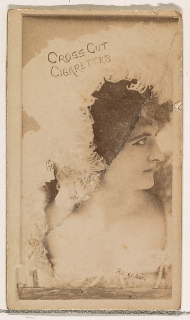 W. Duke, Sons & Co., Anderson, from the Actors and Actresses series (N145-1) issued by Duke Sons & Co. to promote Cross Cut Cigarettes