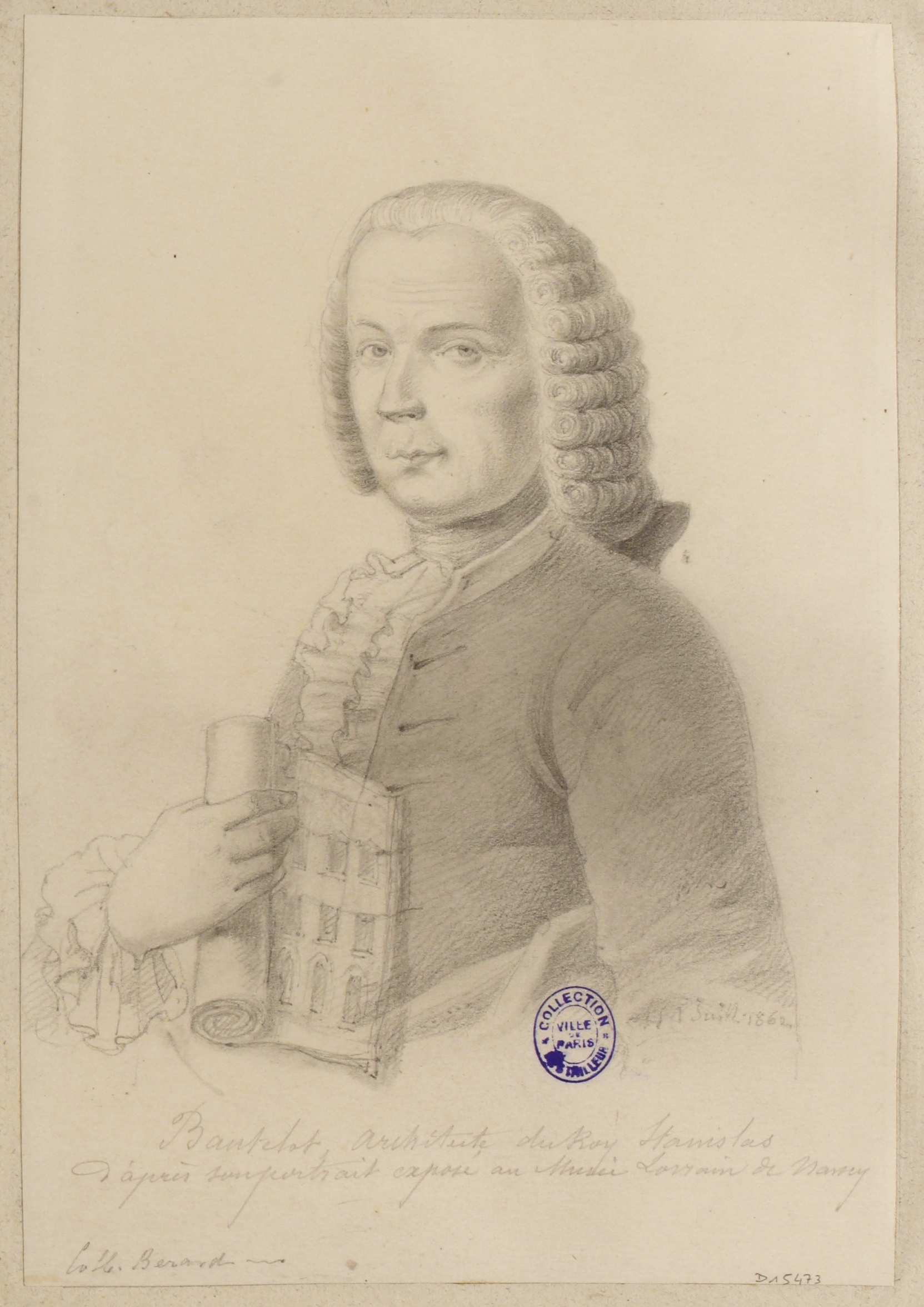 Anonyme, Bantelot, architecte du Roy Stanislas d'après son portrait exposé au musée Lorrain de Nancy