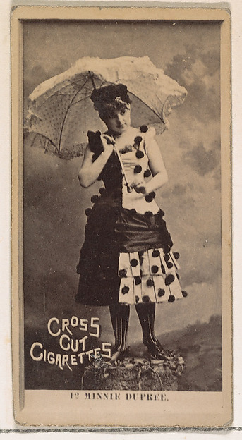 W. Duke, Sons & Co., Card Number 12, Minnie Dupree, from the Actors and Actresses series (N145-2) issued by Duke Sons & Co. to promote Cross Cut Cigarettes