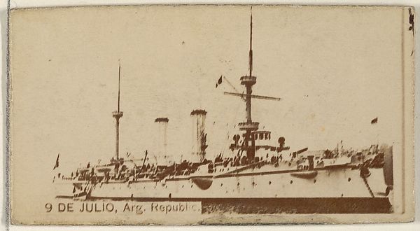 Allen & Ginter, 9 de Julio, Republic of Argentina, from the Famous Ships series (N50) for Virginia Brights Cigarettes
