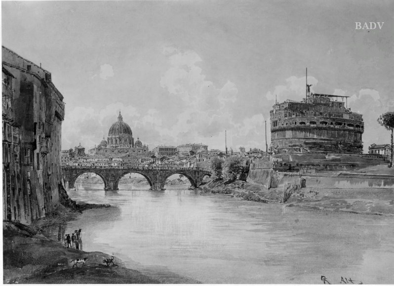 Rudolf von Alt, Rom mit Engelsburg und Peterskirche
