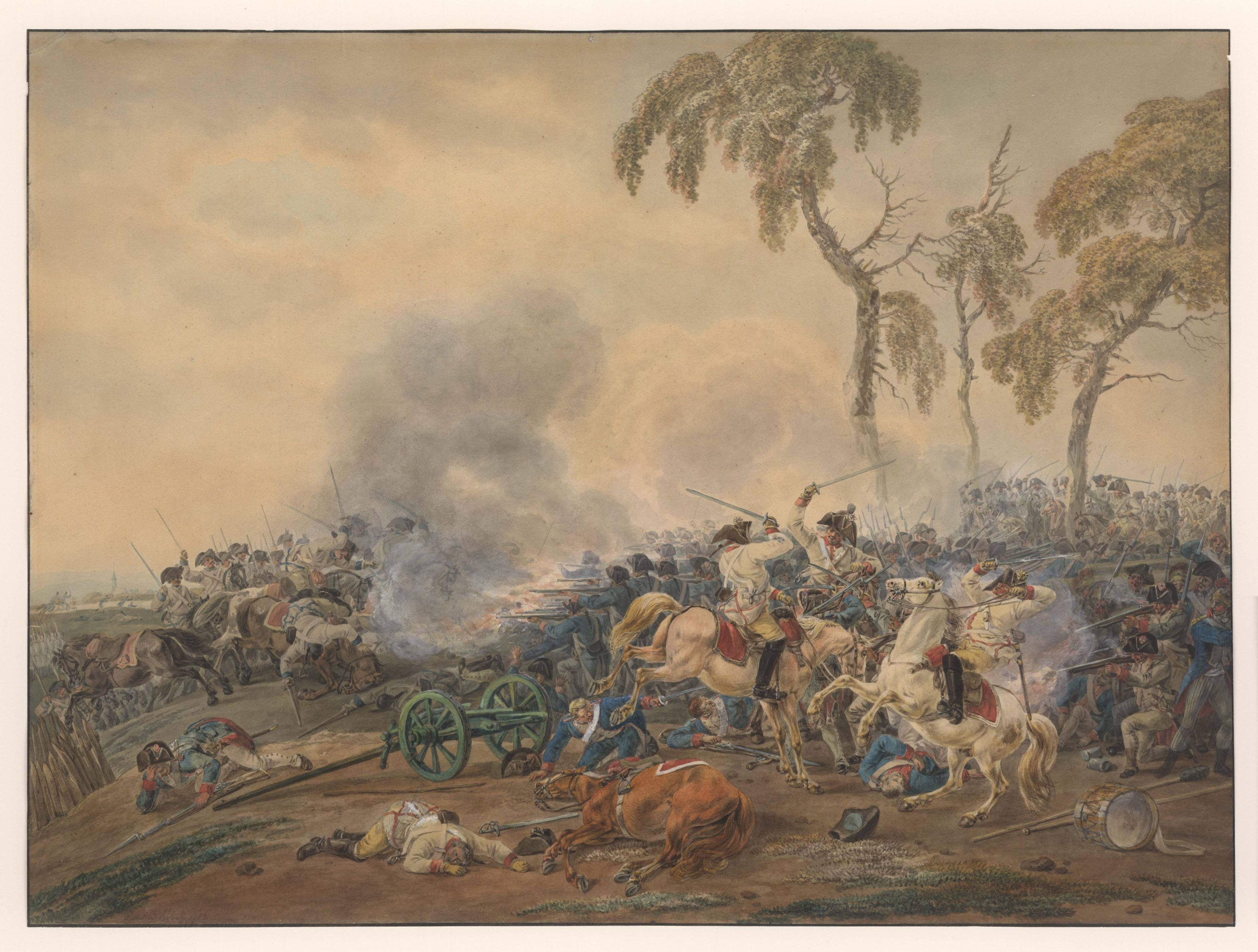 Wilhelm von Kobell, Angriff österreichischer Dragoner auf französische Infanterie