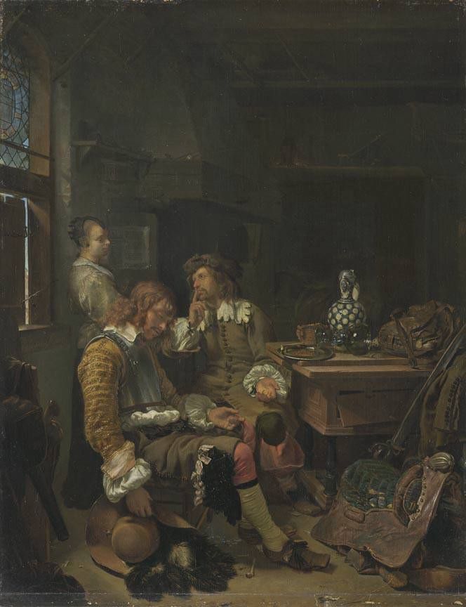 Frans van Mieris the Elder, The Sleeping Officer