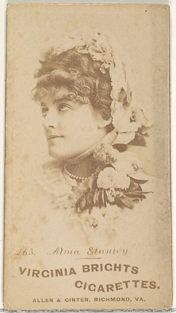 Allen & Ginter, Card 263, Alma Stanley, from the Actors and Actresses series (N45, Type 1) for Virginia Brights Cigarettes