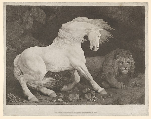 George Stubbs, A Horse Affrighted at a Lion