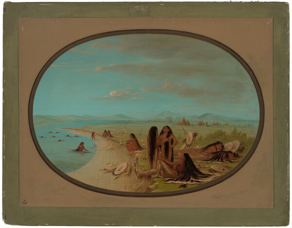 George Catlin, Crow Warriors Bathing