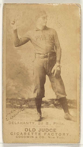 Goodwin & Company, Edward James "Big Ed" Delahanty, 2nd Base, Philadelphia, from the Old Judge series (N172) for Old Judge Cigarettes