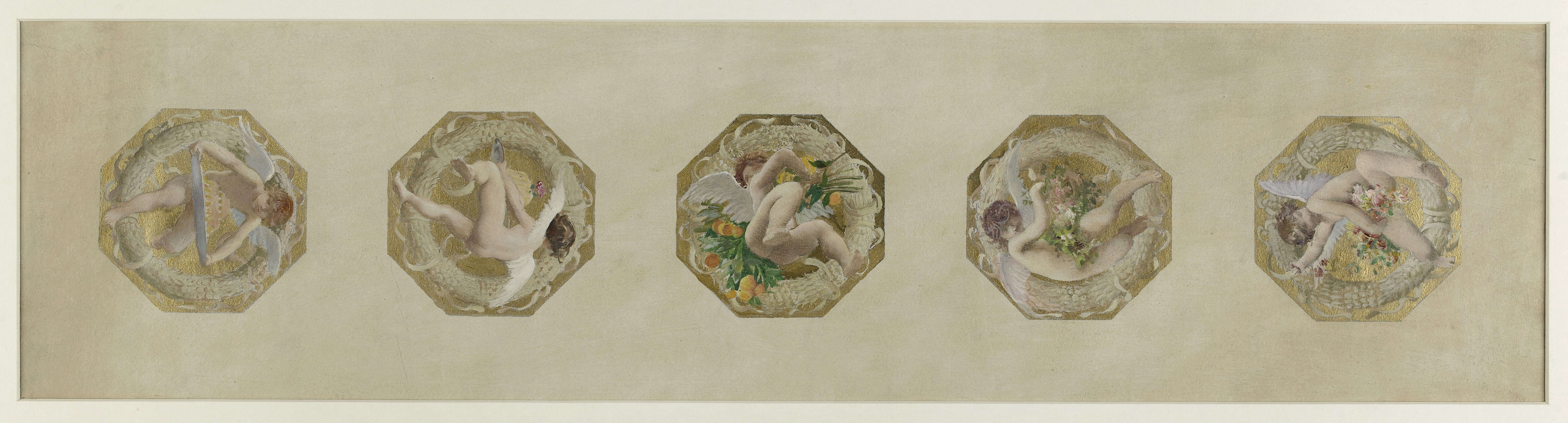 Luc-Olivier Merson, Esquisse pour l'Hôtel de Ville de Paris, escalier des Fêtes : les génies des fêtes
