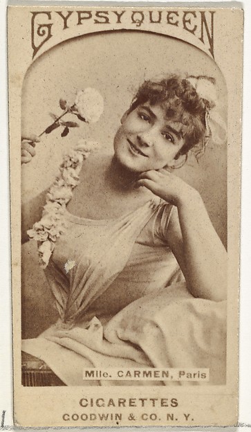 Goodwin & Company, Mlle. Carmen, Paris, from the Actors and Actresses series (N171) for Gypsy Queen Cigarettes