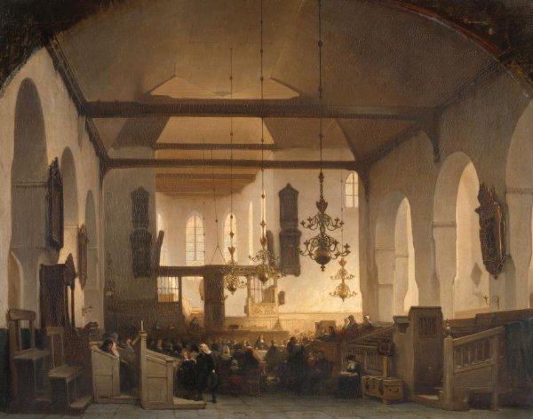 Johannes Bosboom, A Service in the Geertekerk, Utrecht