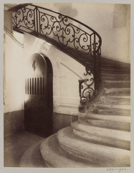 Atget, Jean-Eugène-Auguste, Staircase, Hotel de Parlementaires, Paris, France