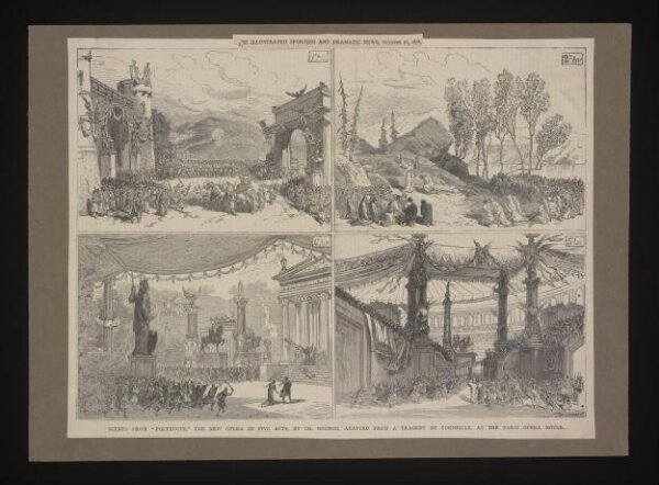 unknown, Scenes from "Polyeucie", the new opera in five acts, by Ch. Gounod, adapted from a tragedy by Corneille, at the Paris Opera House
