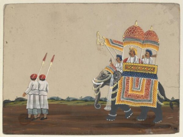 Unknown, An elephant with a howdah