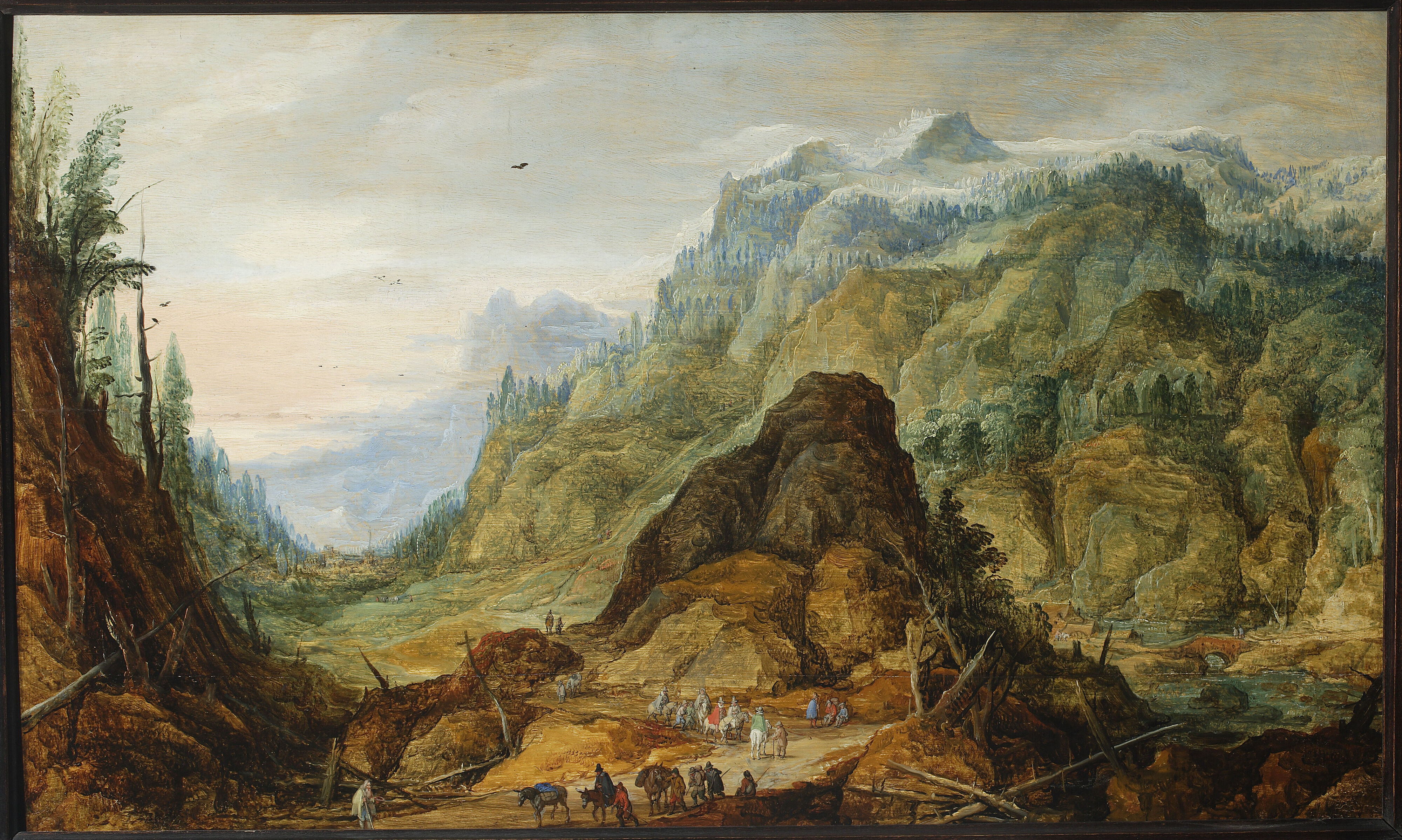 Joos de Momper the Younger, Mountain landscape with a caravan