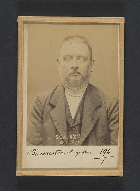 Alphonse Bertillon, Baumester. Augustin, Etienne. 49 ans, né le 16/1/45 à Paris VIe. Décorateur. Anarchiste. 2/7/94.