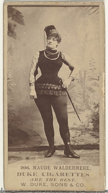 W. Duke, Sons & Co., Card Number 206, Maude Waldermere, from the Actors and Actresses series (N145-7) issued by Duke Sons & Co. to promote Duke Cigarettes