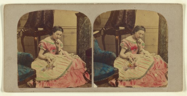 London Stereoscopic and Photographic Company, [Woman sewing]