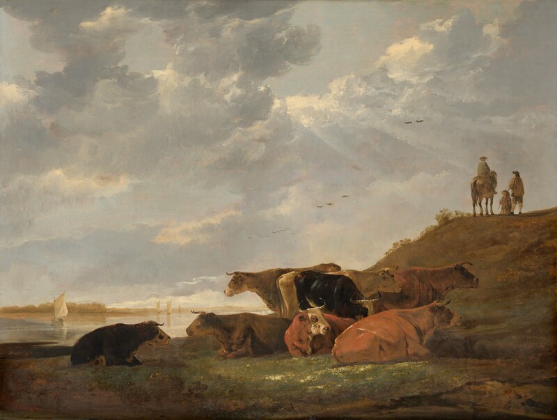 Aelbert Cuyp, River Landscape with Cows