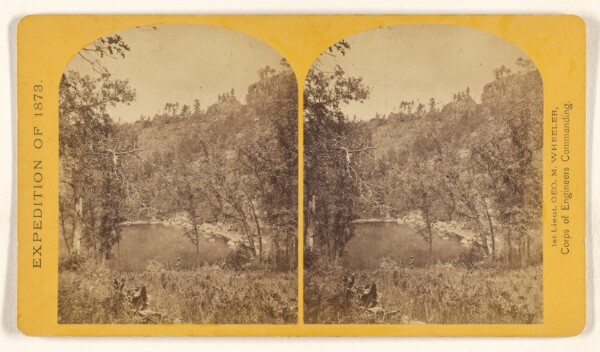 Timothy H. O'Sullivan, Apache Lake, Summit of Sierra Blanca Mountains, about 85 miles east from Camp Apache, Arizona, and 10,500 feet above sea-level..