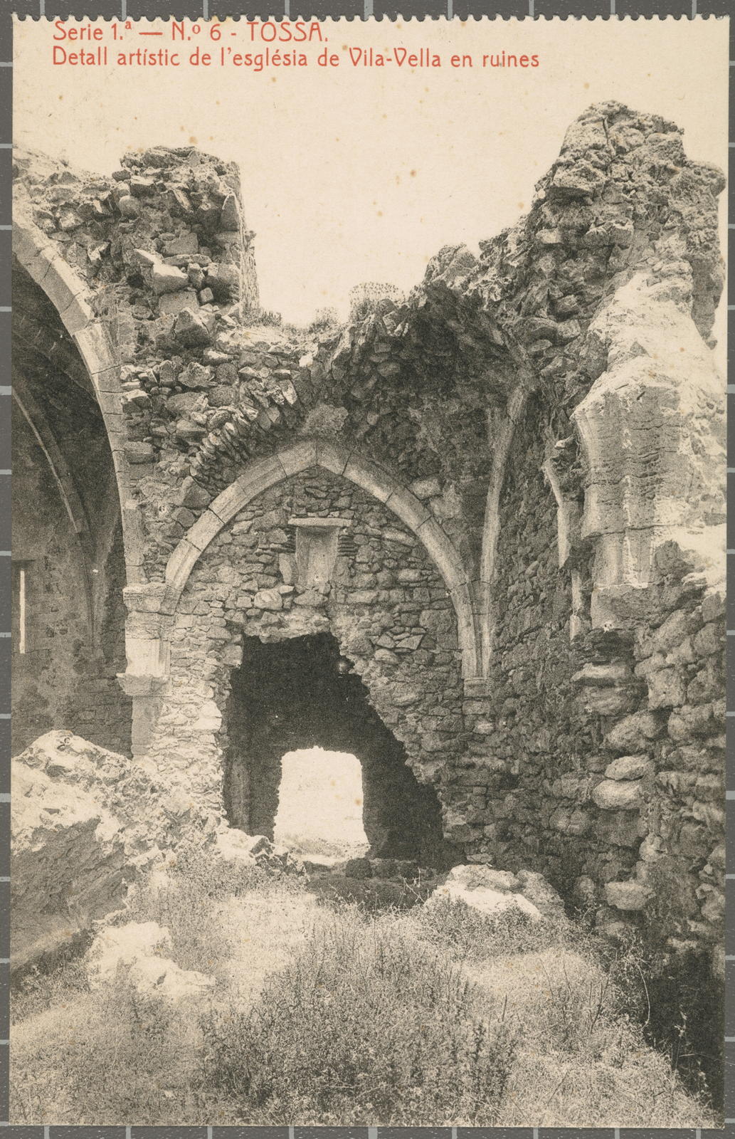 Josep Thomas Bigas, Serie 1.ª - N.º 6 - TOSSA. Detall artístic de l'església de Vila-Vella en ruines