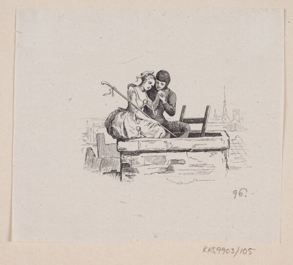H.P. Hansen, Illustration til "Hyrdinden og Skorsteensfeieren" i H.C. Andersen, "Eventyr og Historier", Bind 2