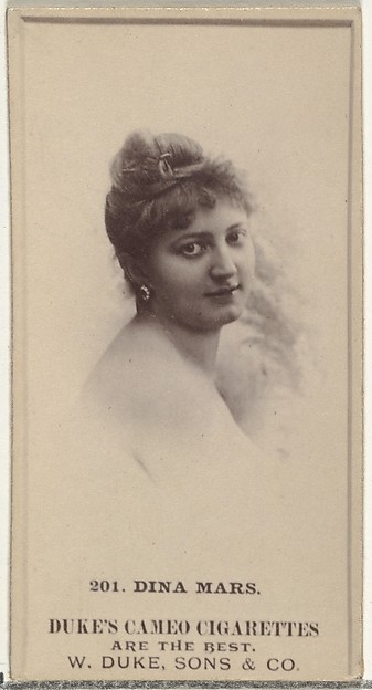 W. Duke, Sons & Co., Card Number 201, Dina Mars, from the Actors and Actresses series (N145-5) issued by Duke Sons & Co. to promote Cameo Cigarettes