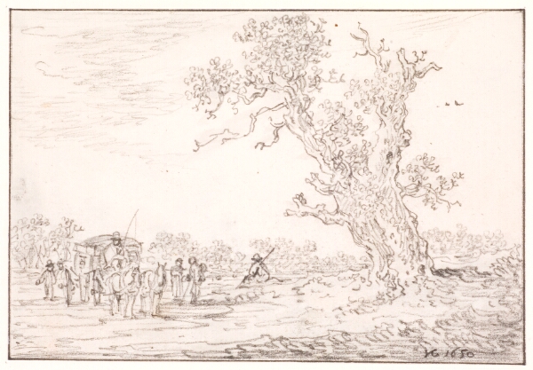 Jan Josefsz van Goyen, Landskab med tospænder og stor gammel eg