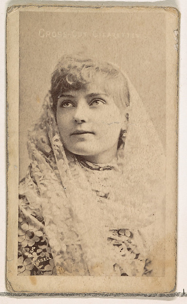 W. Duke, Sons & Co., Card Number 5, Lillian Russell, from the Actors and Actresses series (N145-1) issued by Duke Sons & Co. to promote Cross Cut Cigarettes