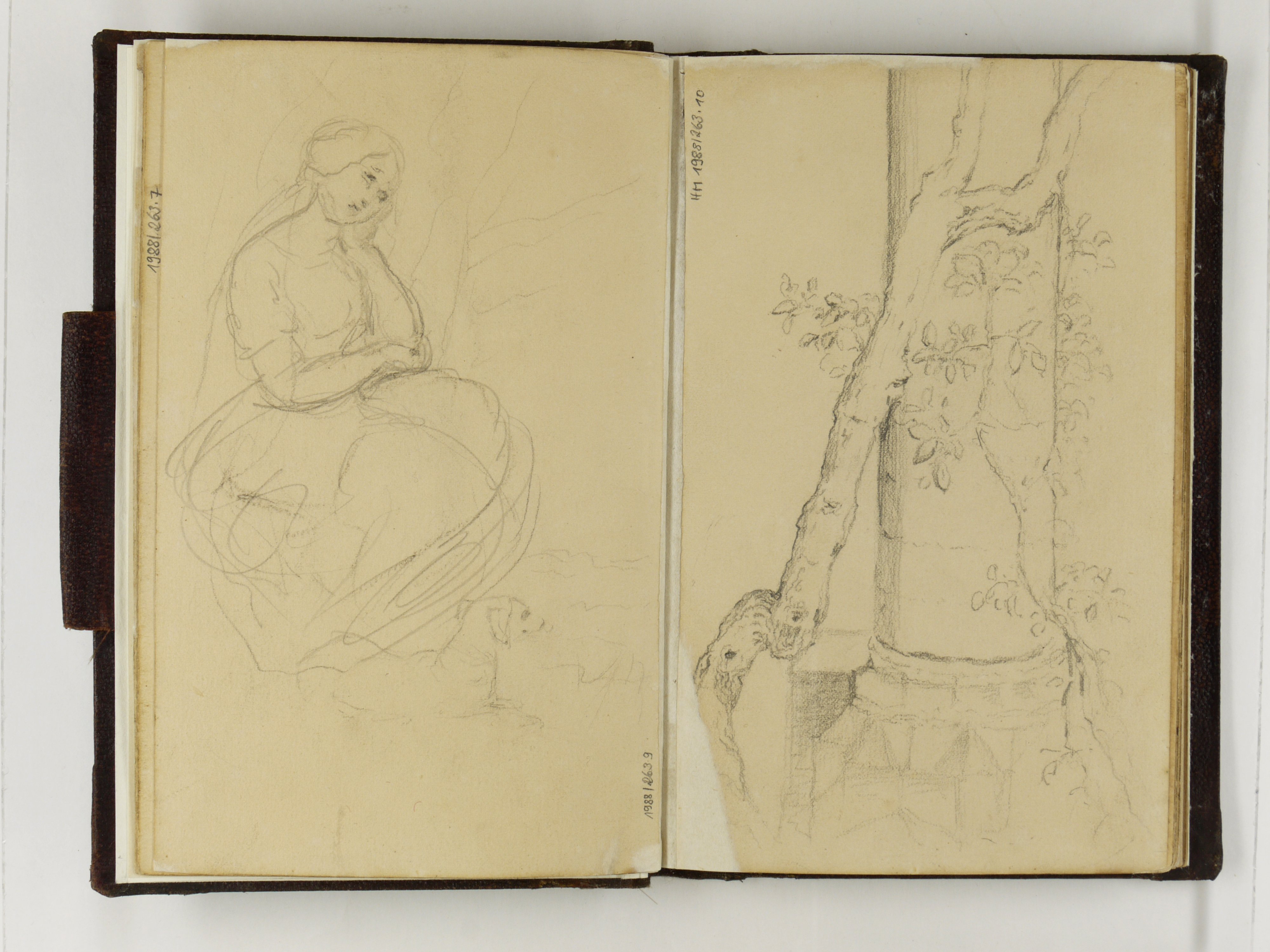 Johann Jakob Serr, Sitzende Frau und Säulenstudie