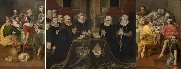 Adriaen Thomasz. Key, Calvary and the Family of Gillis de Smidt en Maria de Deckere