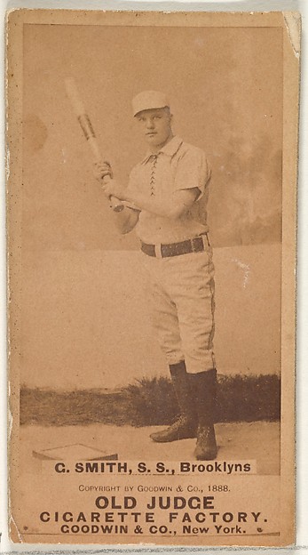 Goodwin & Company, G. Smith, Shortstop, Brooklyn Bridegrooms, from the Old Judge series (N172) for Old Judge Cigarettes