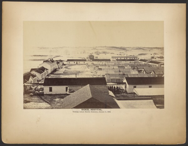 A. J. Russell, Sickel Hospital, Looking towards Fairfax Seminary, January 5, 1864.