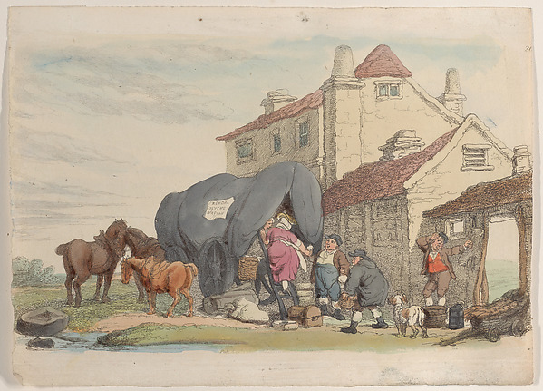 Thomas Rowlandson, Plate 26: A Flying Wagon, from "World in Miniature"