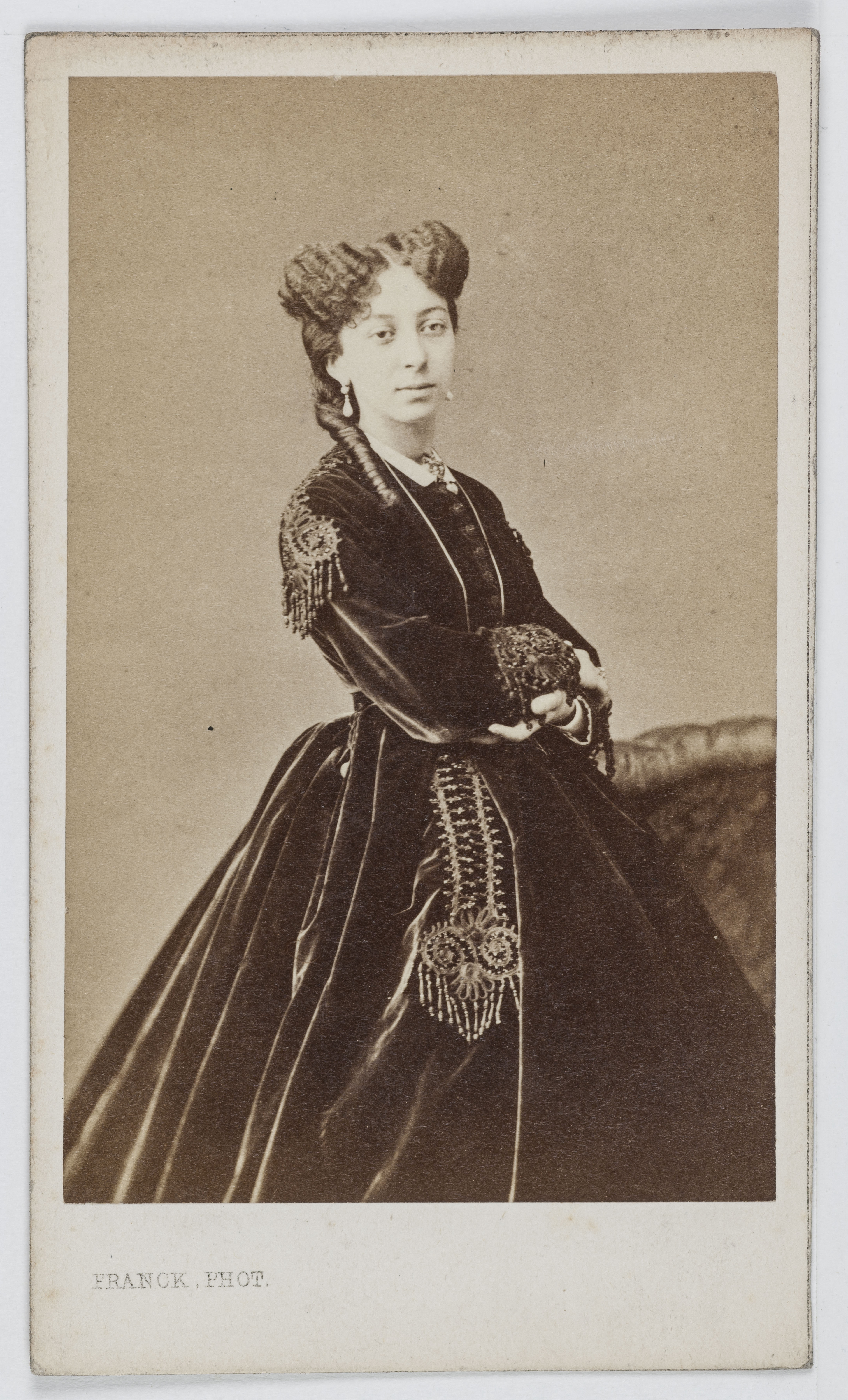 Franck, Portrait de Mademoiselle Juhanna Sichel (-1894), actrice et chanteuse au Théâtre Lyrique et au Théâtre des Variétés.