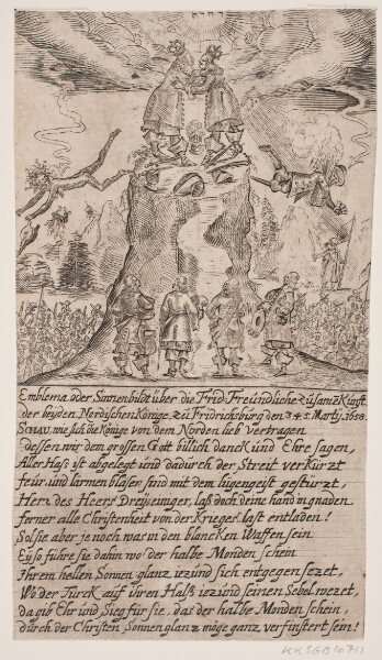 Ubekendt dansk, Frederik III og Karl Gustav X's møde på Frederiksborg. Satirisk blad