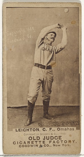 Goodwin & Company, Leighton, Center Field, Omaha Omahogs/ Lambs, from the Old Judge series (N172) for Old Judge Cigarettes