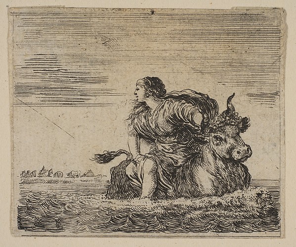 Stefano della Bella, Jupiter and Europa, from 'Game of Mythology' (Jeu de la Mythologie)