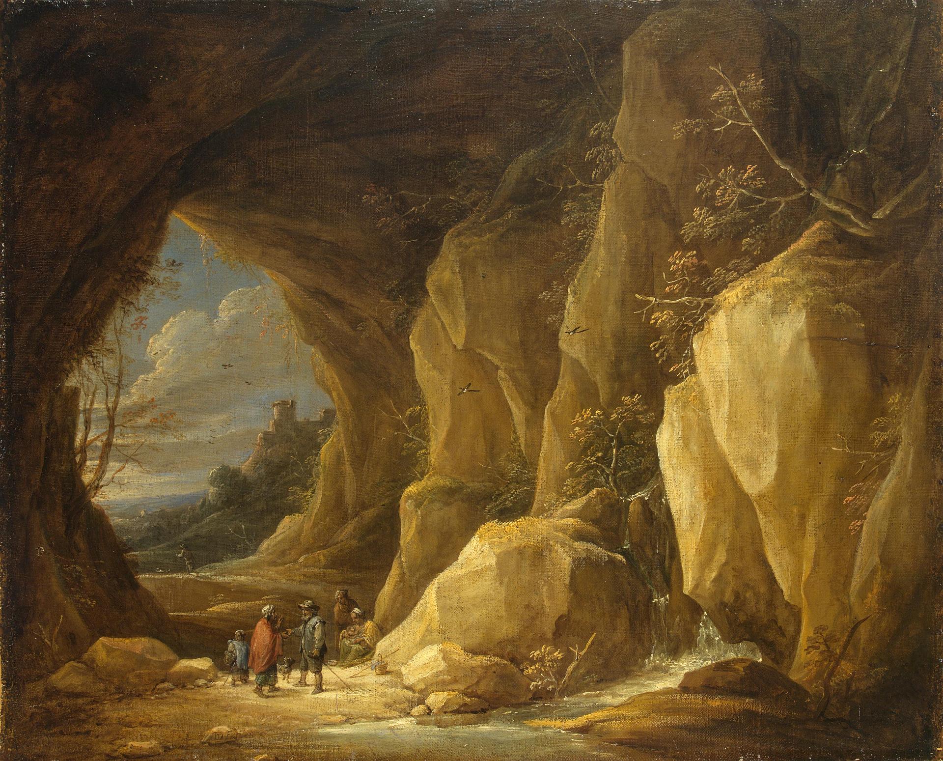 David Teniers the Younger, Landscape with a Grotto and a Group of Gipsies