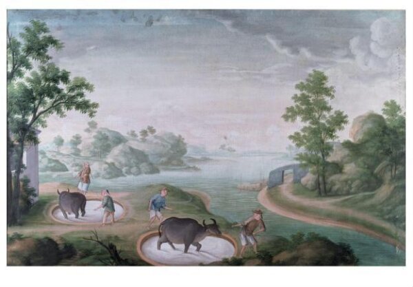 Unknown, Oxen Treading China Stone in Pits