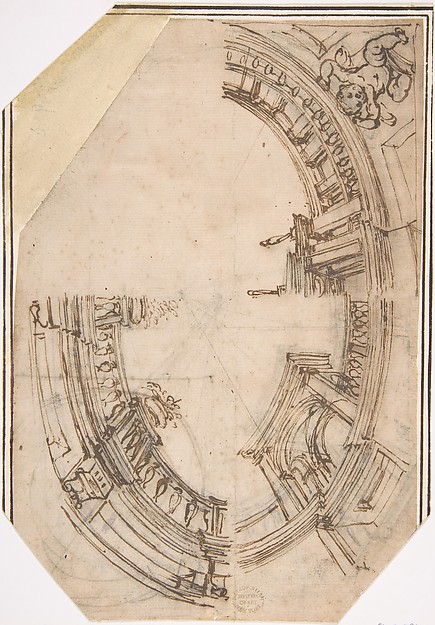 Anonymous, Italian, 16th century, Sketch for a Ceiling