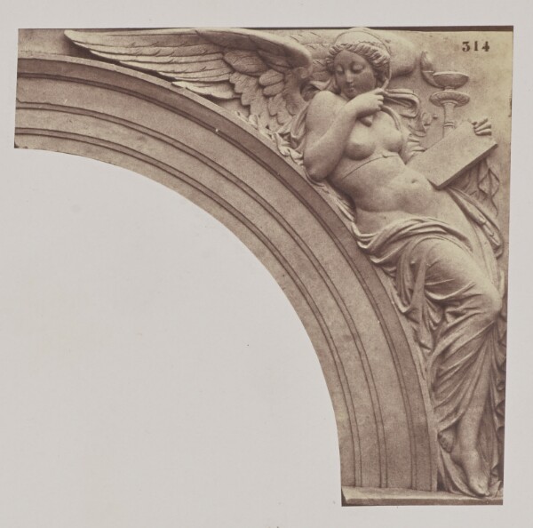 Édouard Baldus, ["L'Art", Sculpture by Emile Seurre, Decoration of the Louvre, Paris]