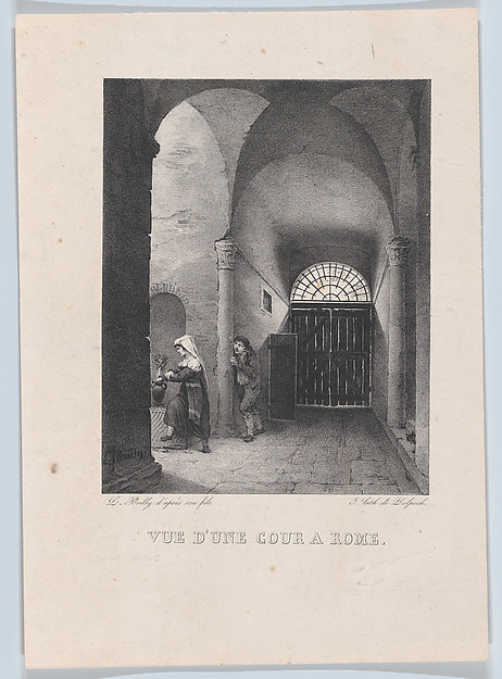 Louis Léopold Boilly, View of a Courtyard in Rome