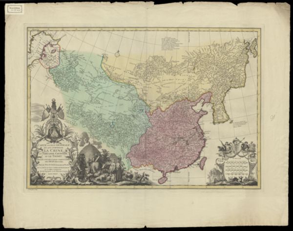 Anville, Jean Baptiste Bourguignon d', (1697-1782) (cartographer), Carte la plus generale et qui comprend La Chine, la Tartarie Chinoise, et le Thibet: Dressée sur les Cartes particulieres des RR. PP. Jésuites