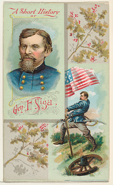 W. Duke, Sons & Co., A Short History: General Franz Sigel, from the Histories of Generals series (N114) issued by W. Duke, Sons & Co. to promote Honest Long Cut Smoking and Chewing Tobacco