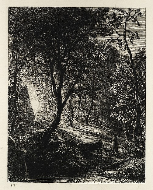 Samuel Palmer, The Herdsman's Cottage, or Sunset
