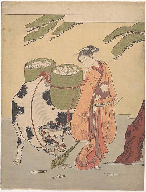 Suzuki Harunobu, A Woman Sweeping up Her Love Letters